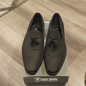 Stacy Adams Textured Black Men's Slip-Ons